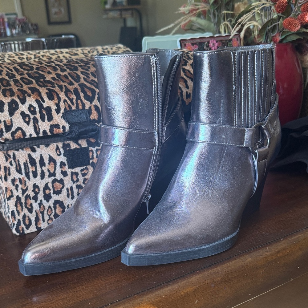 BCBGeneration Shiny Black Ankle Boots